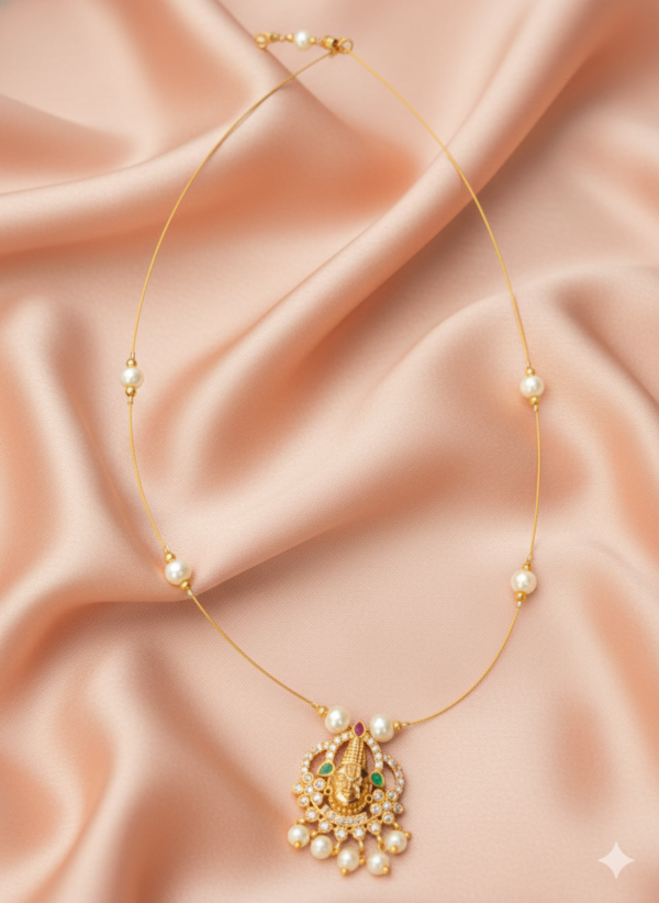 Anti-Tarnish Invisible Chain Thirupathi God Pendant (00068)