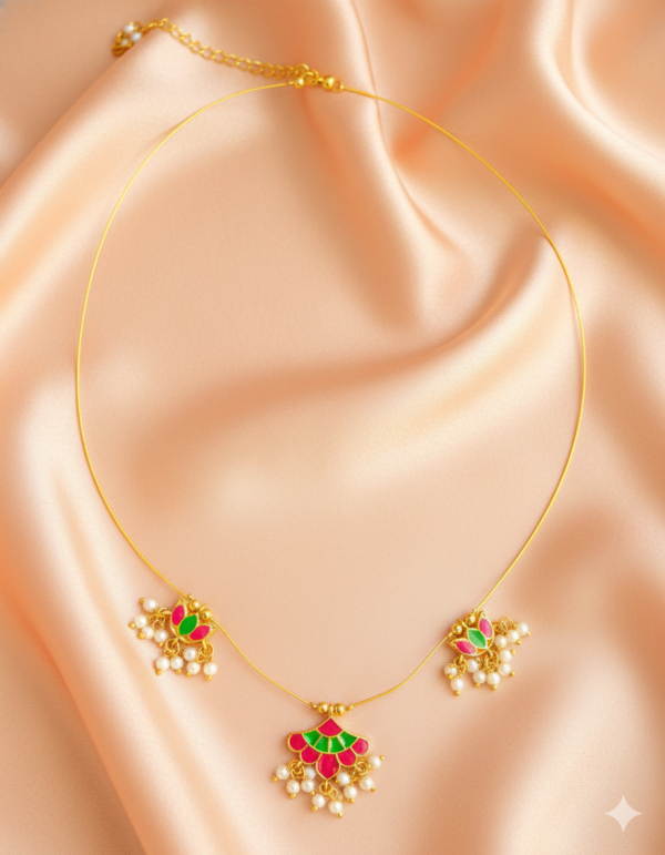 Anti-Tarnish Invisible Chain Meenakari Type 1  (00069)