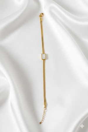 Anti-Tarnish White Square Hand Chain (00021)