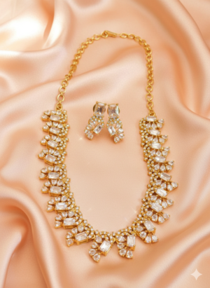 White AD Stone Necklace (00077)