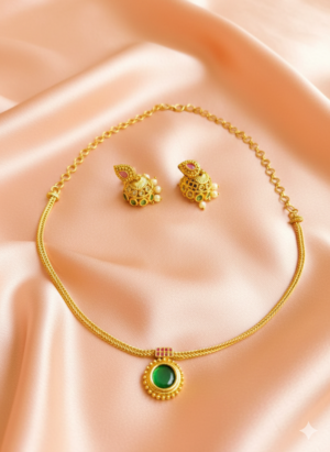 Gemini_Generated_Image_ws0j6hws0j6hws0j Antique Greenstone Attigai Necklace { With Jimmikka } (00071)